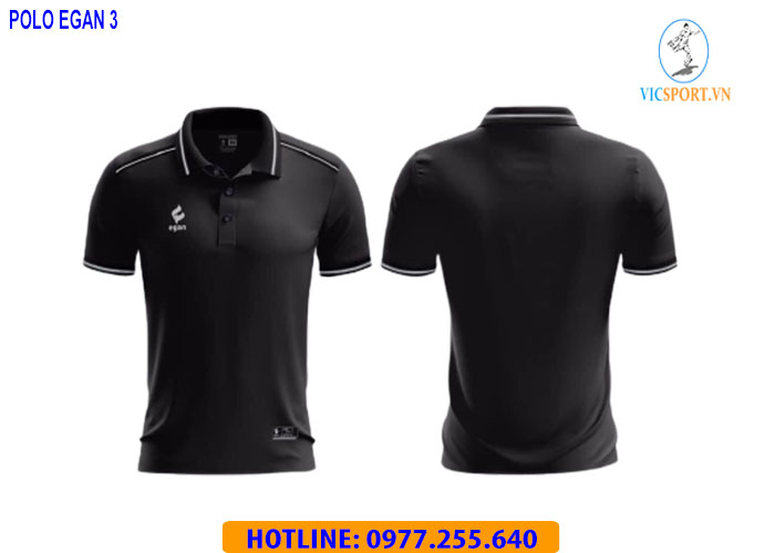 ÁO POLO EGAN 3 MÀU ĐEN - Hình ảnh 2