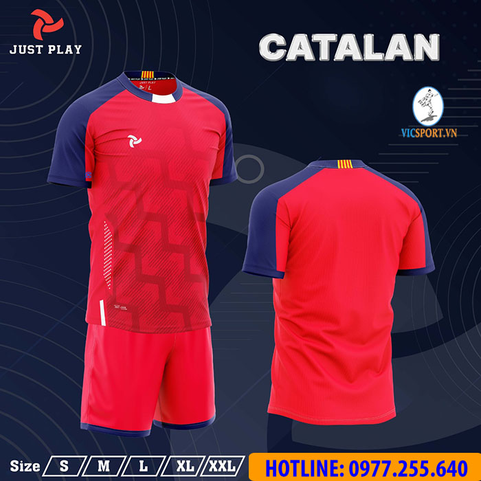 ÁO ĐÁ BANH CATALAN MÀU ĐỎ - Hình ảnh 9