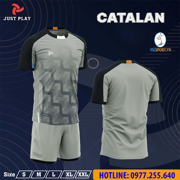 ÁO ĐÁ BANH CATALAN MÀU XÁM - Hình ảnh 11