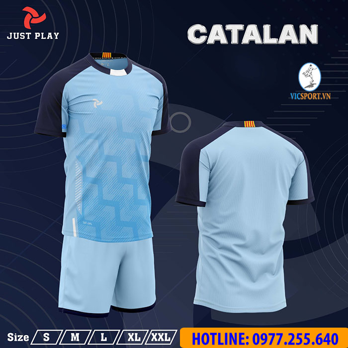 ÁO ĐÁ BANH CATALAN MÀU XANH BIỂN - Hình ảnh 10