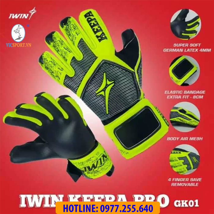 GĂNG TAY THỦ MÔN IWIN KEEPA PRO GK01 ĐEN DẠ - Hình ảnh 2