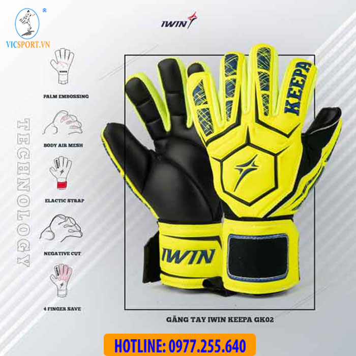 GĂNG TAY THỦ MÔN IWIN KEEPA PRO GK02 ĐEN CHUỐI - Hình ảnh 5