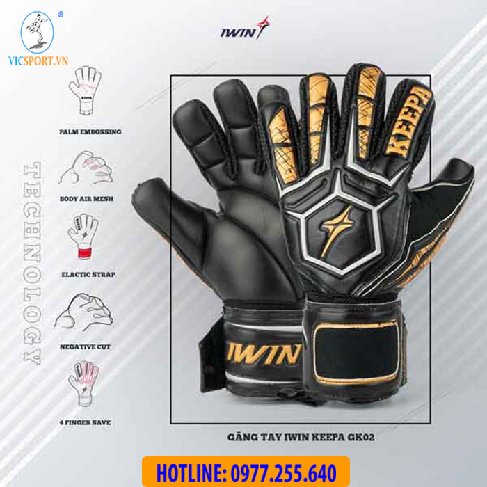 GĂNG TAY THỦ MÔN IWIN KEEPA PRO GK02 ĐEN ĐỒNG - Hình ảnh 8