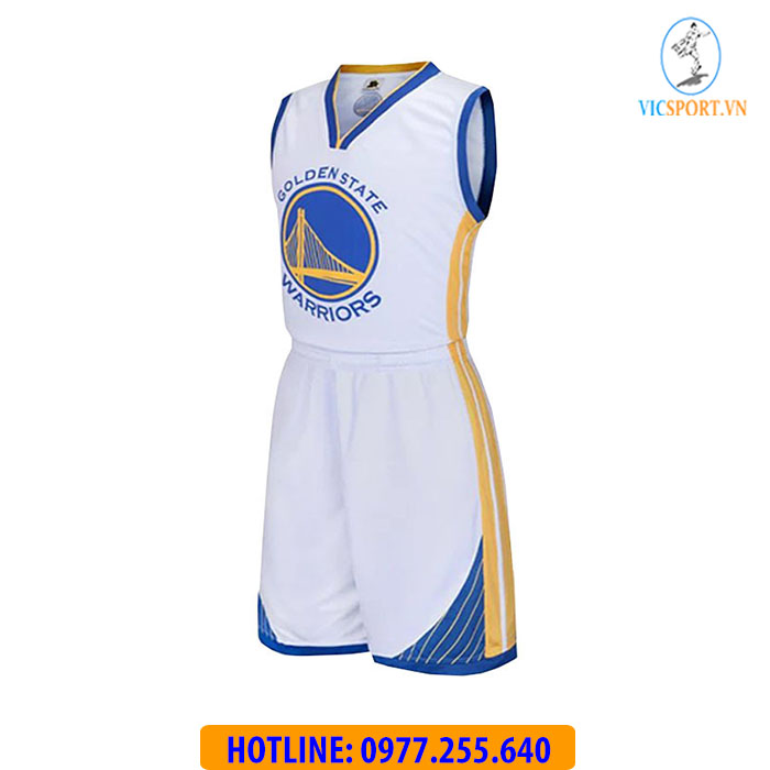 ÁO BÓNG RỔ WARRIORS MÀU TRẮNG - Hình ảnh 2