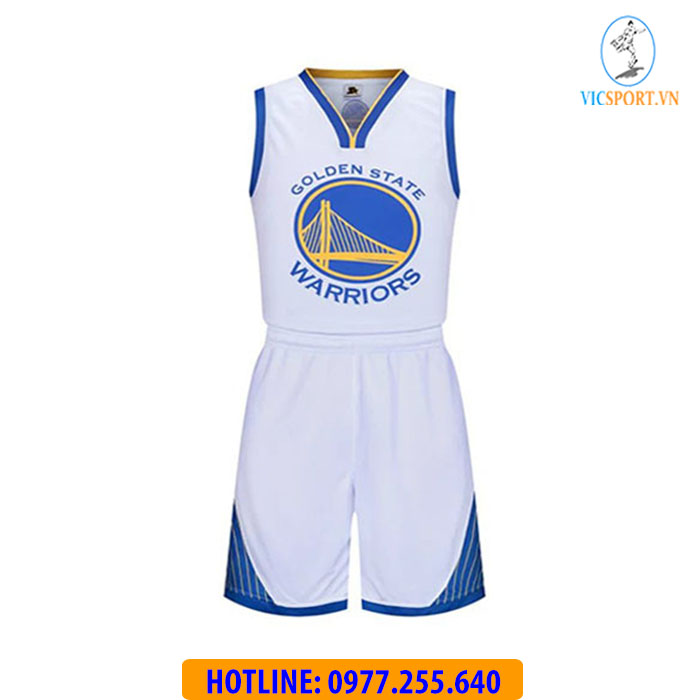 ÁO BÓNG RỔ WARRIORS MÀU TRẮNG - Hình ảnh 3