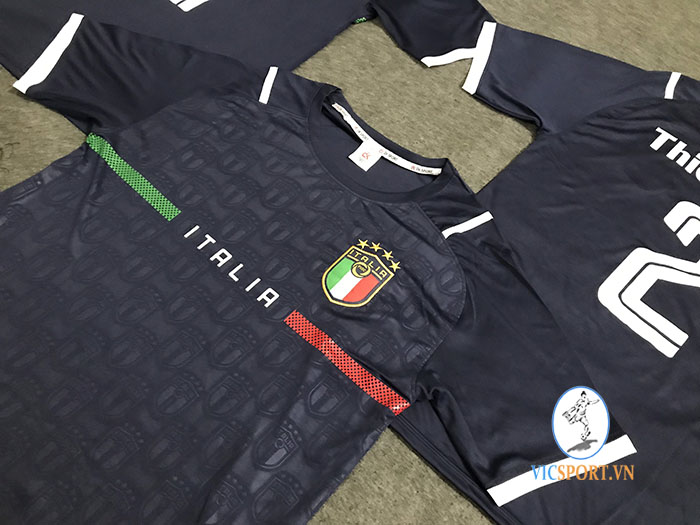 ÁO TRAINING ITALIA XANH ĐEN IN CHO KHÁCH - Hình ảnh 2