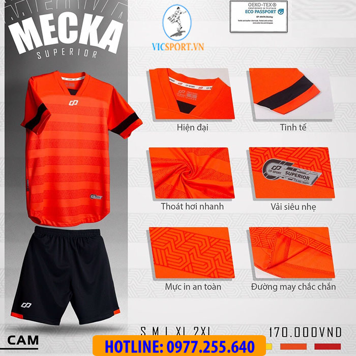 ÁO KHÔNG LOGO MECKA MÀU CAM - Hình ảnh 2