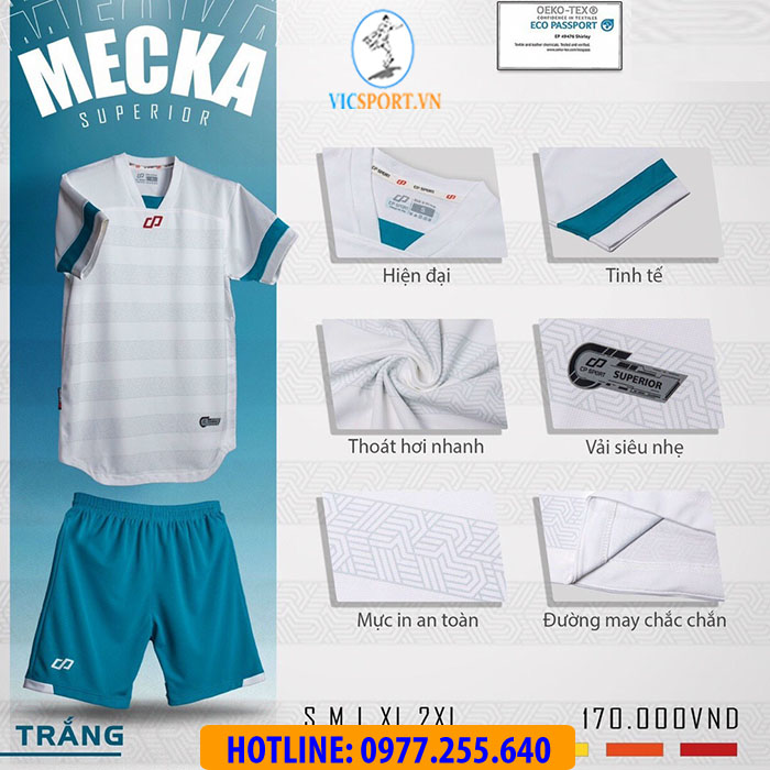 ÁO KHÔNG LOGO MECKA MÀU TRẮNG - Hình ảnh 3
