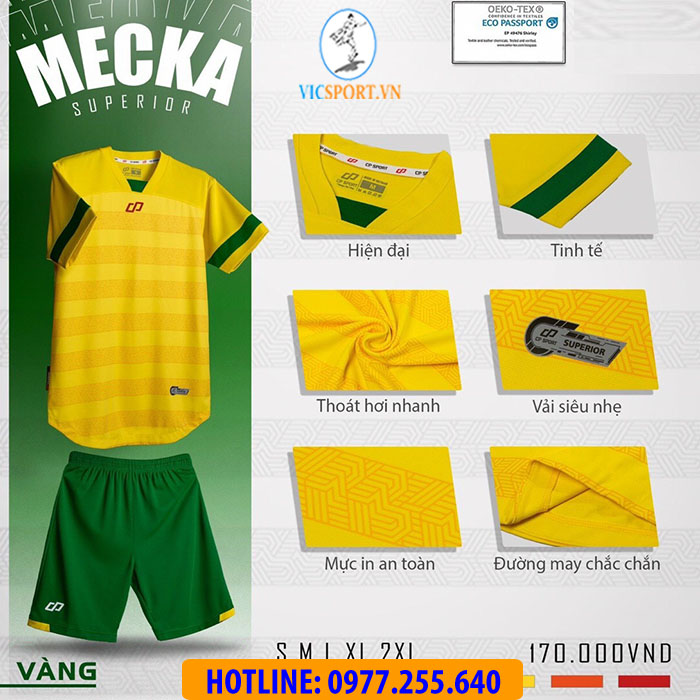 ÁO KHÔNG LOGO MECKA MÀU VÀNG - Hình ảnh 3