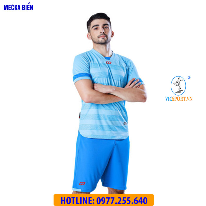 ÁO KHÔNG LOGO MECKA MÀU XANH BIỂN - Hình ảnh 8