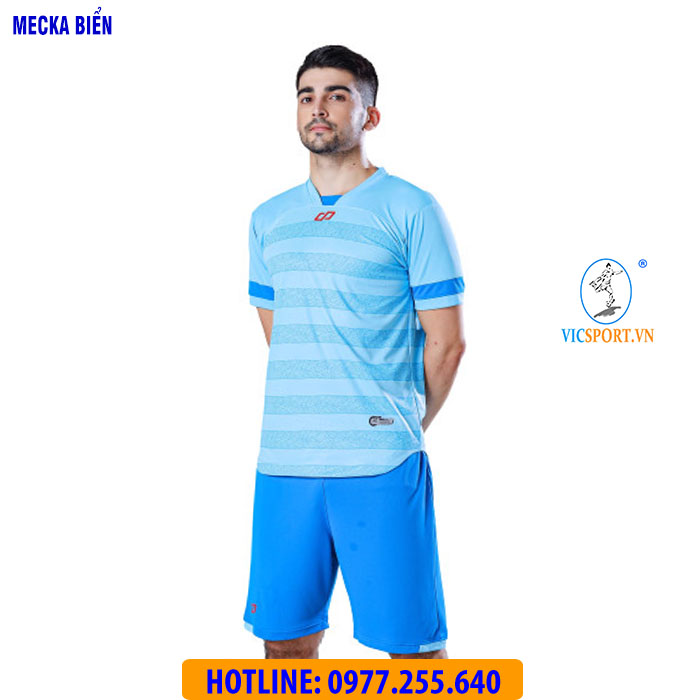 ÁO KHÔNG LOGO MECKA MÀU XANH BIỂN - Hình ảnh 6