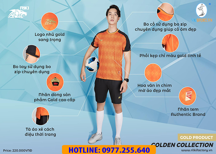 ÁO ĐÁ BANH GOLDEN MÀU CAM - Hình ảnh 3