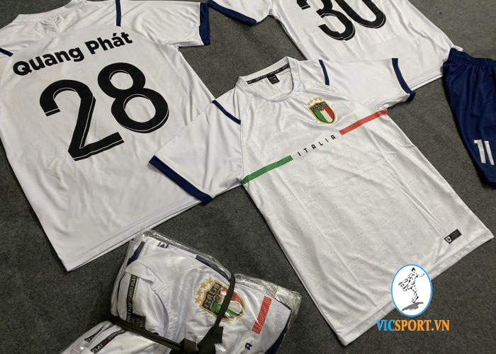 ÁO ĐỘI TUYỂN ITALIA TRẮNG IN CHO KHÁCH - Hình ảnh 2