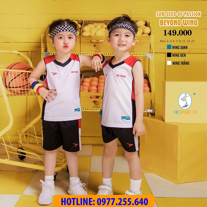 BỘ THỂ THAO TRẺ EM BEYONO WING MÀU TRẮNG