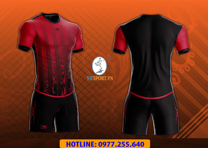ÁO ĐÁ BANH FERN MÀU ĐEN ĐỎ - Hình ảnh 2