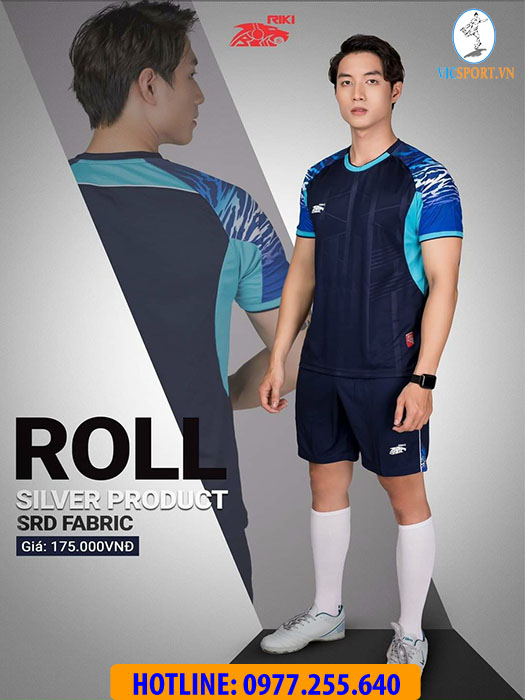 ÁO ĐÁ BANH RIKI ROLL MÀU XANH ĐEN