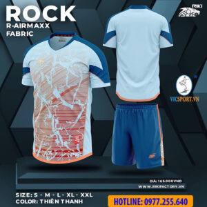 ÁO ĐÁ BANH KHÔNG LOGO RIKI ROCK - MÀU XANH THIÊN THANH
