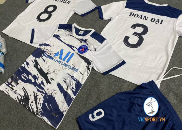 ÁO PSG TRẮNG VẢI MÈ IN CHO KHÁCH - Hình ảnh 5