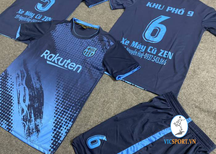 ÁO BARCELONA XANH ĐEN IN CHO KHÁCH - Hình ảnh 3