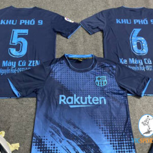 ÁO BARCELONA XANH ĐEN IN CHO KHÁCH