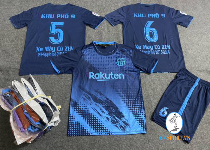 ÁO BARCELONA XANH ĐEN IN CHO KHÁCH - Hình ảnh 6