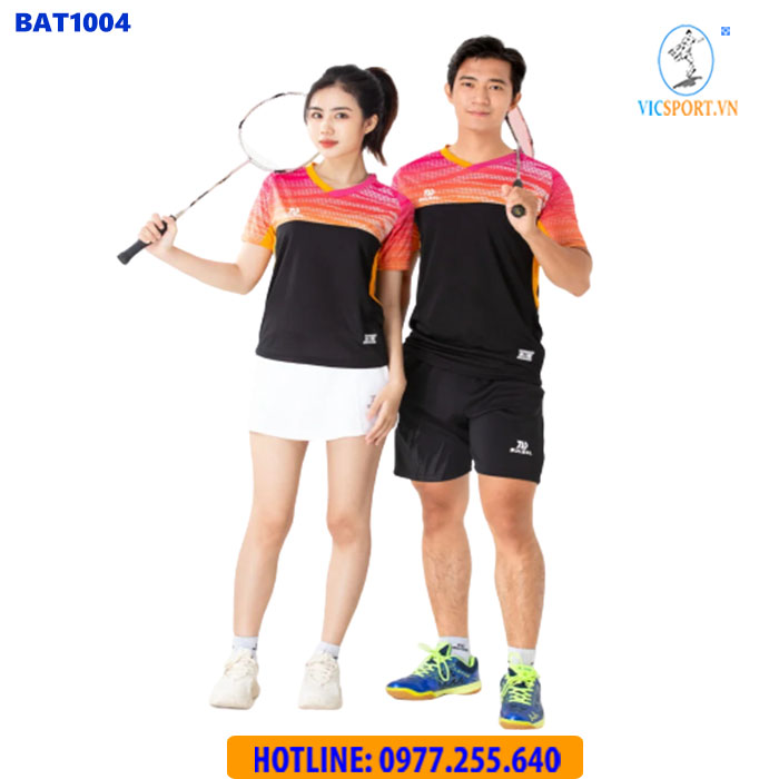ÁO CẦU LÔNG NAM BULBAL BAT1004 HỒNG CAM ĐEN - Hình ảnh 7