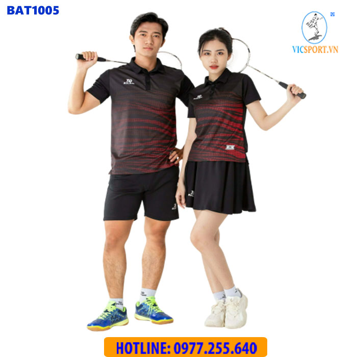 ÁO CẦU LÔNG NỮ BULBAL BAT1005 ĐỎ ĐEN - Hình ảnh 7