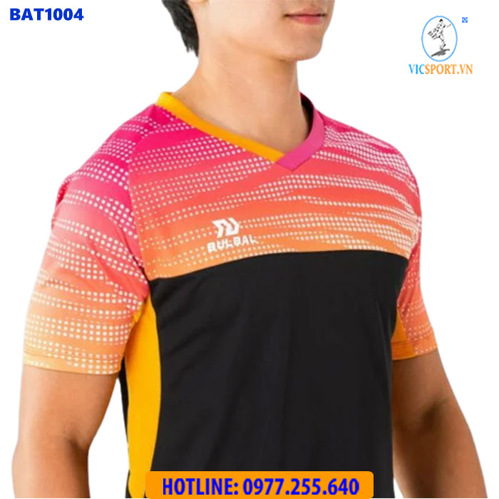 ÁO CẦU LÔNG NAM BULBAL BAT1004 HỒNG CAM ĐEN - Hình ảnh 6