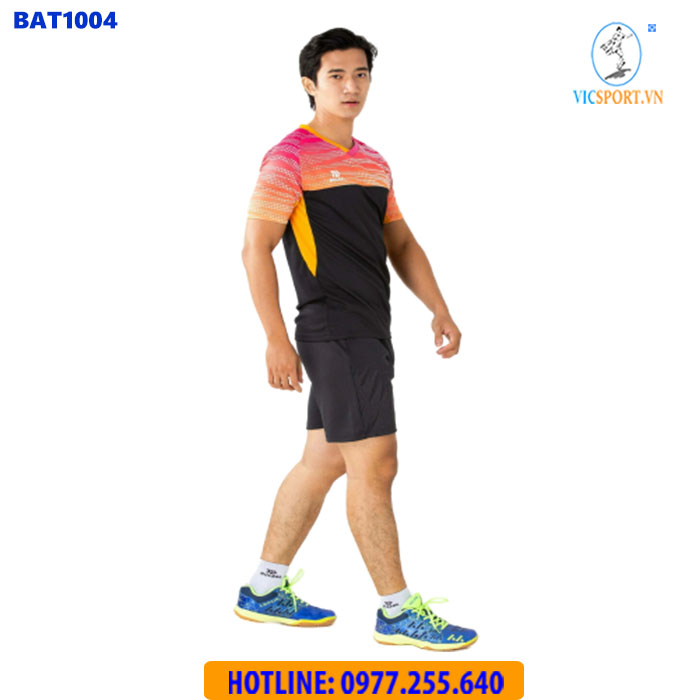 ÁO CẦU LÔNG NAM BULBAL BAT1004 HỒNG CAM ĐEN - Hình ảnh 4
