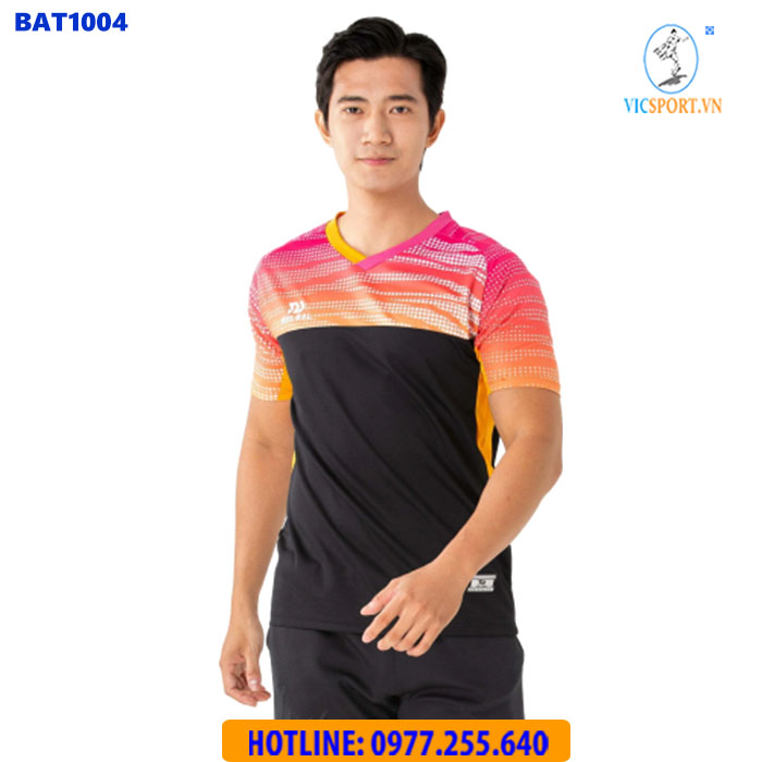 ÁO CẦU LÔNG NAM BULBAL BAT1004 HỒNG CAM ĐEN - Hình ảnh 3