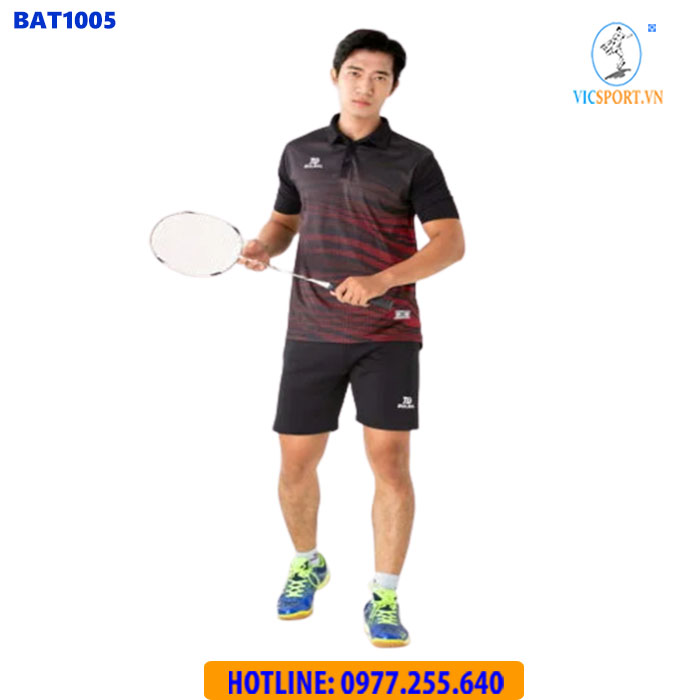 ÁO CẦU LÔNG NAM BULBAL BAT1005 ĐỎ ĐEN - Hình ảnh 6