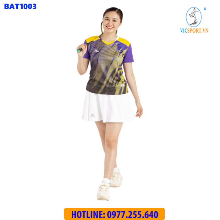 ÁO CẦU LÔNG NỮ BULBAL BAT1003 TÍM VÀNG - Hình ảnh 5