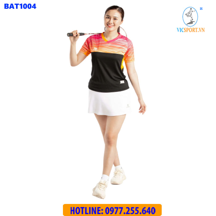 ÁO CẦU LÔNG NỮ BULBAL BAT1004 HỒNG CAM ĐEN - Hình ảnh 6