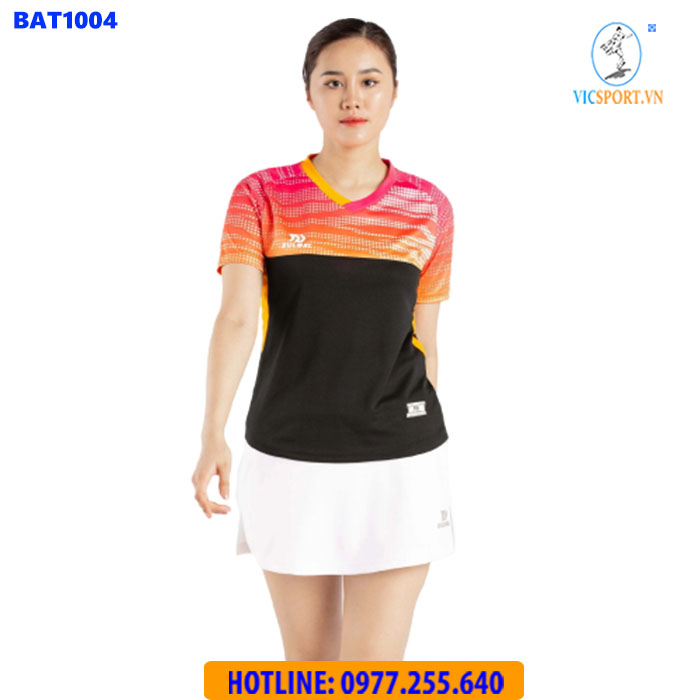ÁO CẦU LÔNG NỮ BULBAL BAT1004 HỒNG CAM ĐEN - Hình ảnh 4