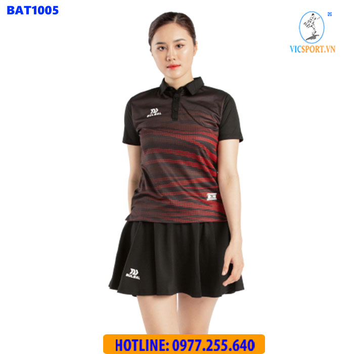 ÁO CẦU LÔNG NỮ BULBAL BAT1005 ĐỎ ĐEN - Hình ảnh 4