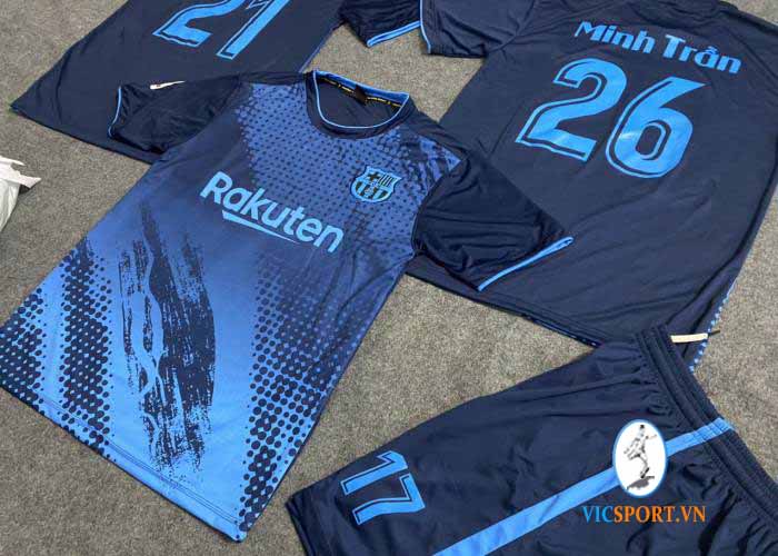 ÁO BARCELONA XANH ĐEN IN CHO KHÁCH - Hình ảnh 4