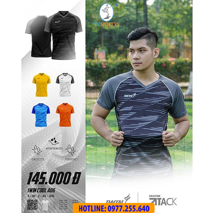 ÁO ĐÁ BANH IWIN ATACK MÀU ĐEN - Hình ảnh 2