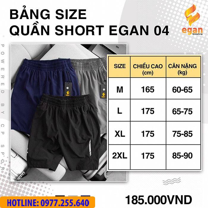 QUẦN SHORT EGAN 04 VẢI DÙ MÀU ĐEN - Hình ảnh 2