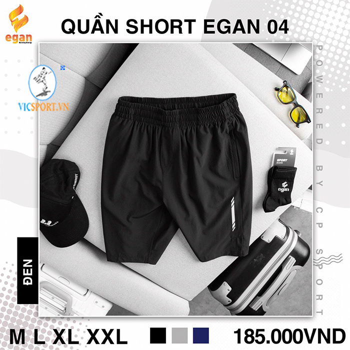 QUẦN SHORT EGAN 04 VẢI DÙ MÀU ĐEN - Hình ảnh 10