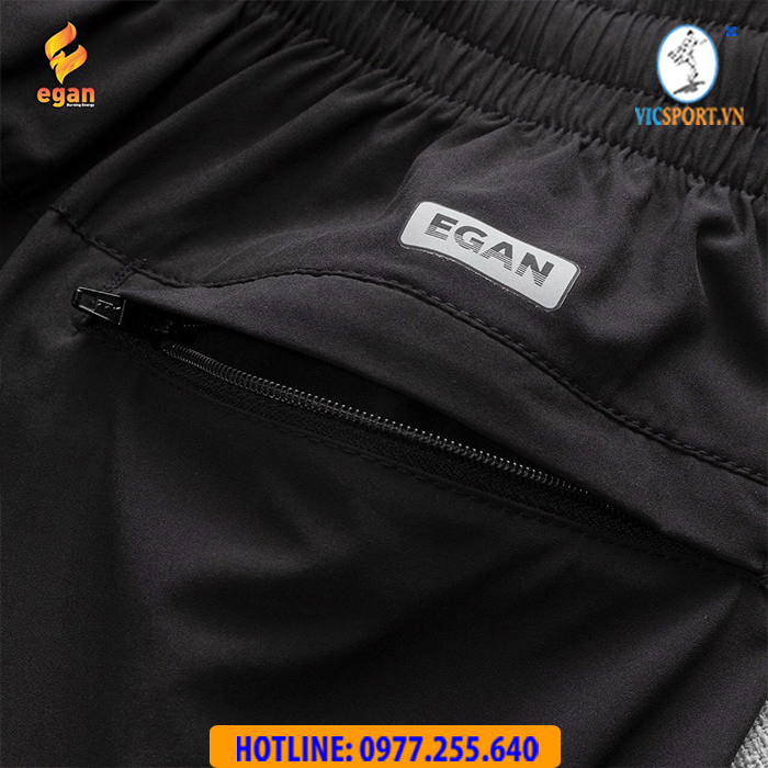 QUẦN SHORT EGAN 04 VẢI DÙ MÀU ĐEN - Hình ảnh 3
