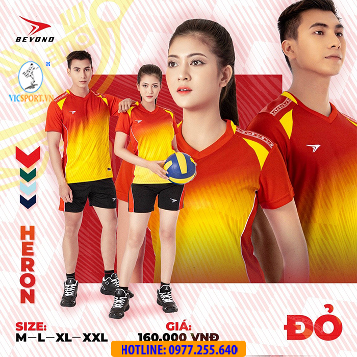 ÁO BÓNG CHUYỀN NỮ BEYONO HERON MÀU ĐỎ - Hình ảnh 2