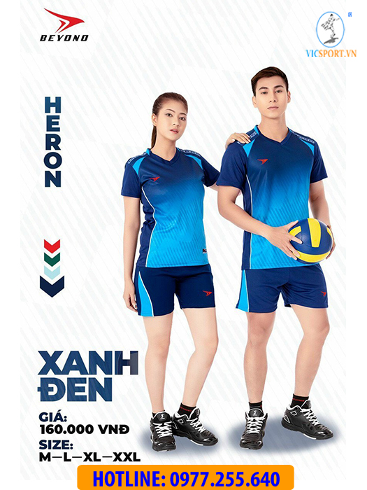 ÁO BÓNG CHUYỀN NỮ BEYONO HERON XANH ĐEN - Hình ảnh 3