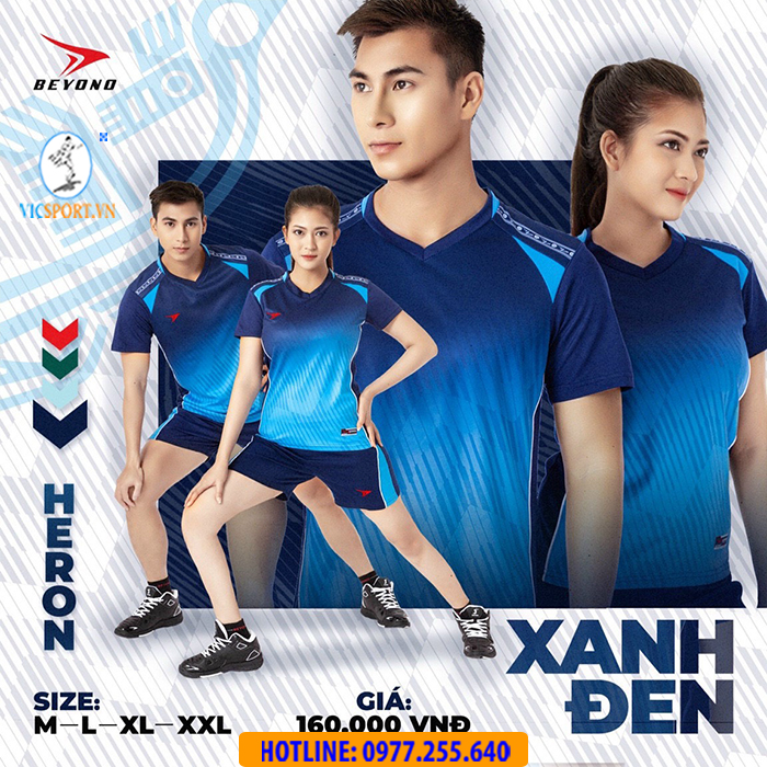 ÁO BÓNG CHUYỀN NỮ BEYONO HERON XANH ĐEN - Hình ảnh 2