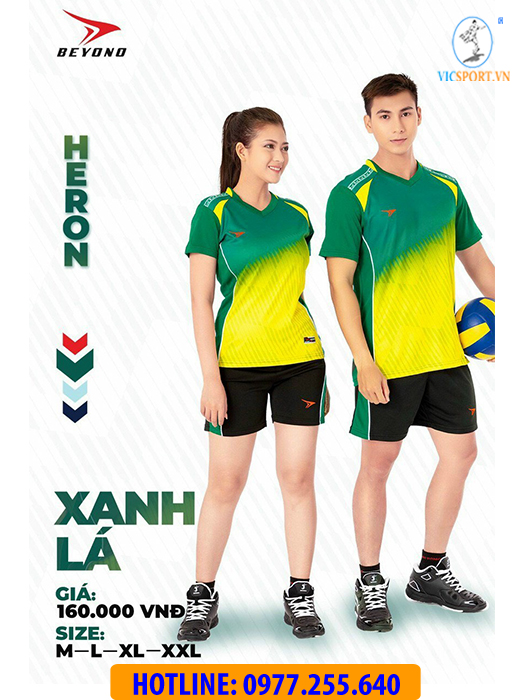 ÁO BÓNG CHUYỀN NỮ BEYONO HERON XANH LÁ - Hình ảnh 3