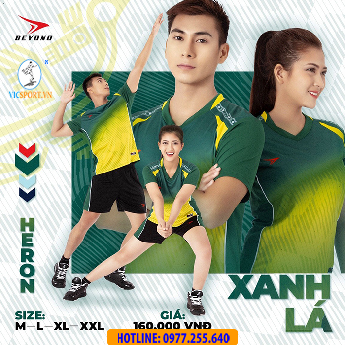 ÁO BÓNG CHUYỀN NỮ BEYONO HERON XANH LÁ - Hình ảnh 2