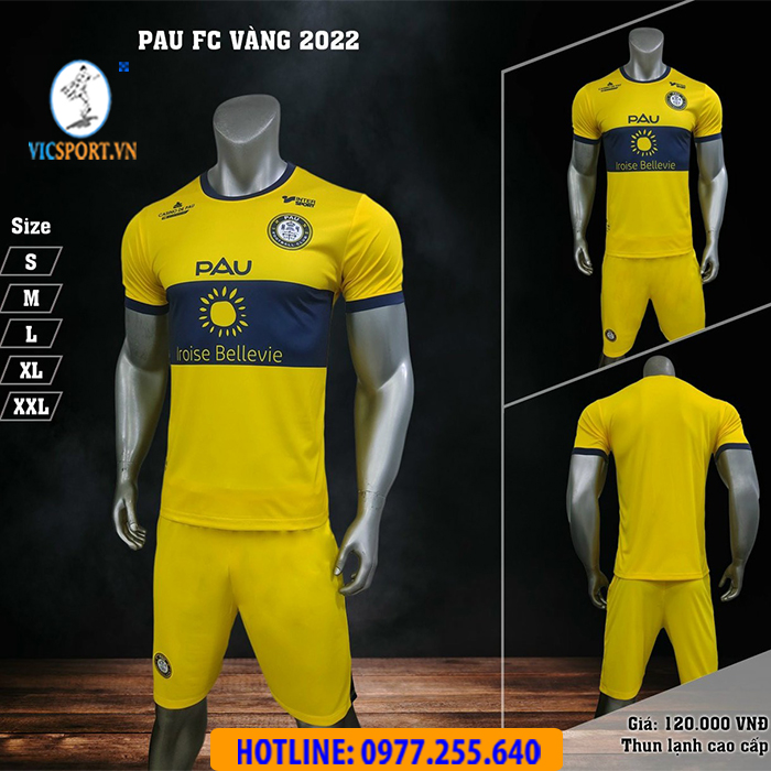 ÁO ĐÁ BANH QUANG HẢI CLB PAU FC 2022-2023 MÀU VÀNG
