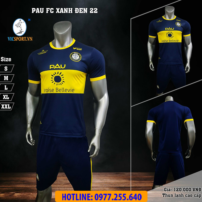 ÁO ĐÁ BANH QUANG HẢI CLB PAU-FC-2022-2023 XANH VÀNG