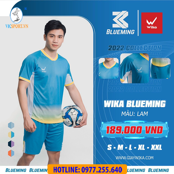 ÁO ĐÁ BANH WIKA BLUEMING XANH LAM