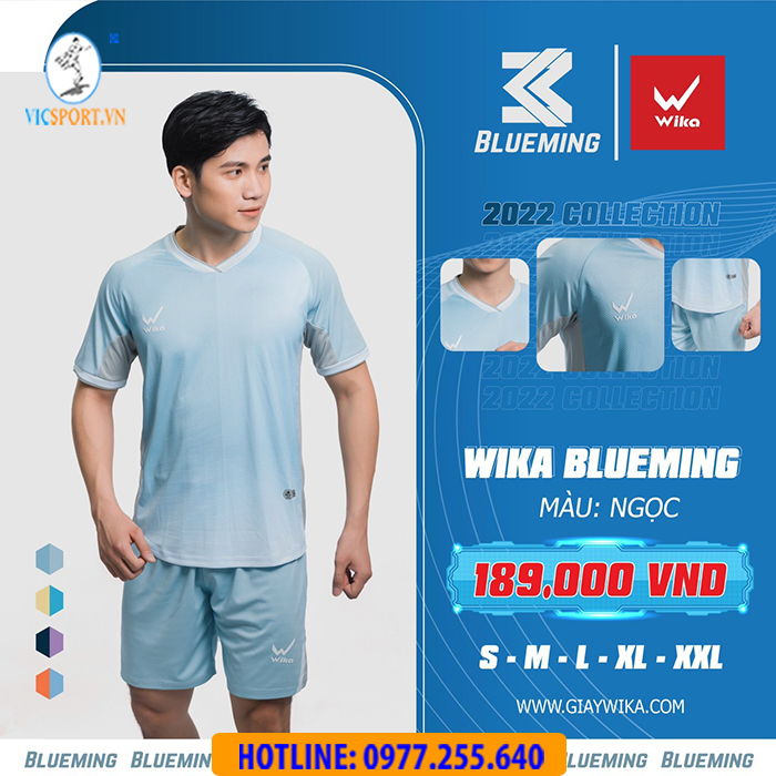 ÁO ĐÁ BANH WIKA BLUEMING XANH NGỌC