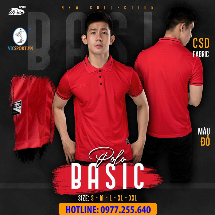 ÁO POLO DI CHUYỂN RIKI BASIC MÀU ĐỎ